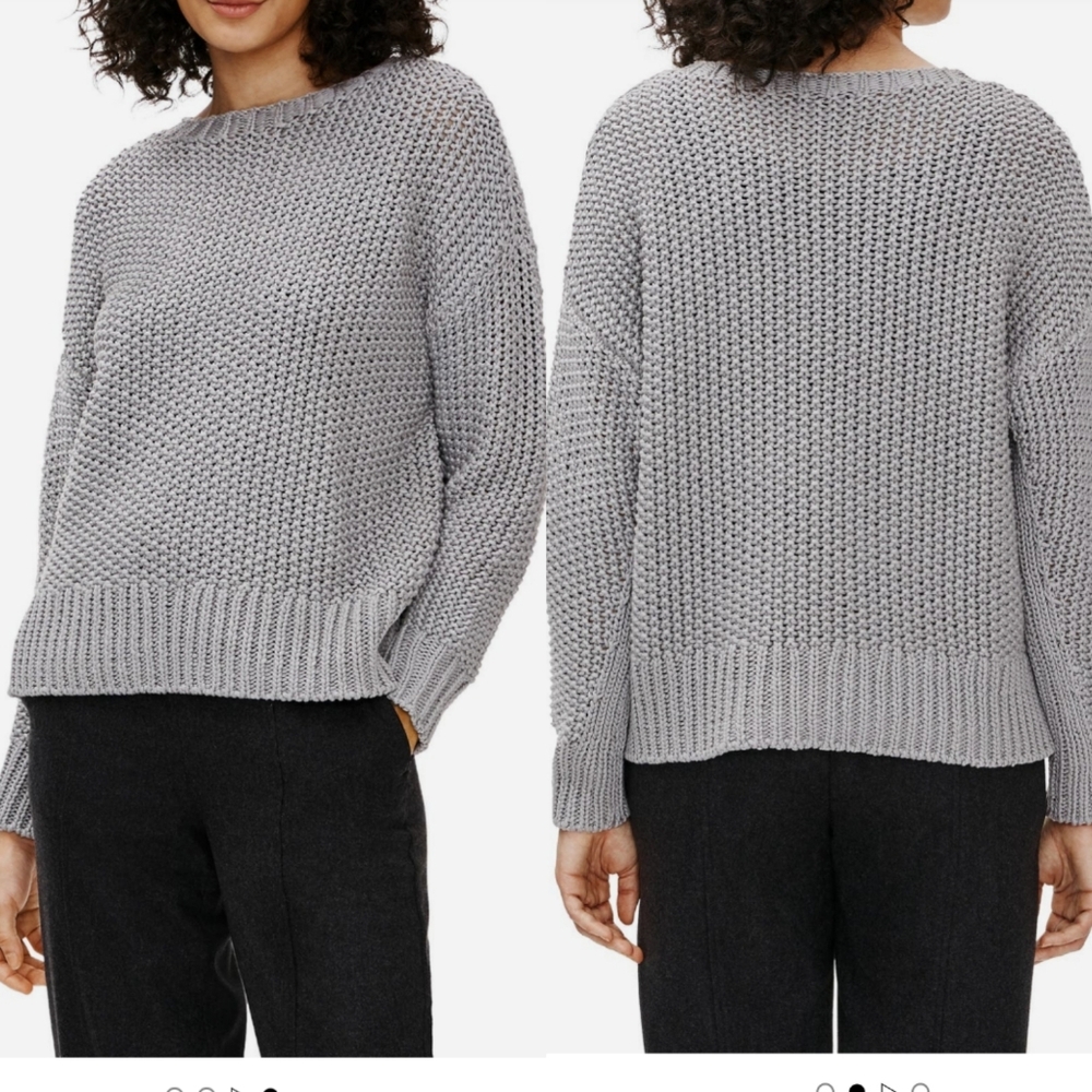 NWOT - Eileen Fisher Organic Cotton Cord Crew Neck Box-Top - XS